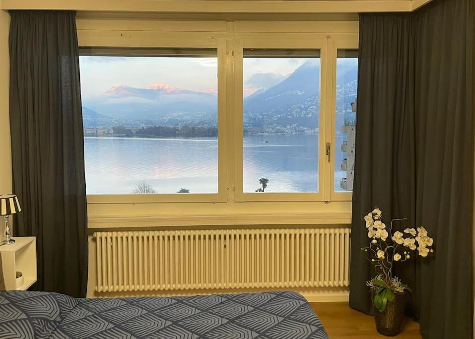 Apartamento Alloggio Con Favolosa Vista Lago Lugano Paradiso Exterior foto