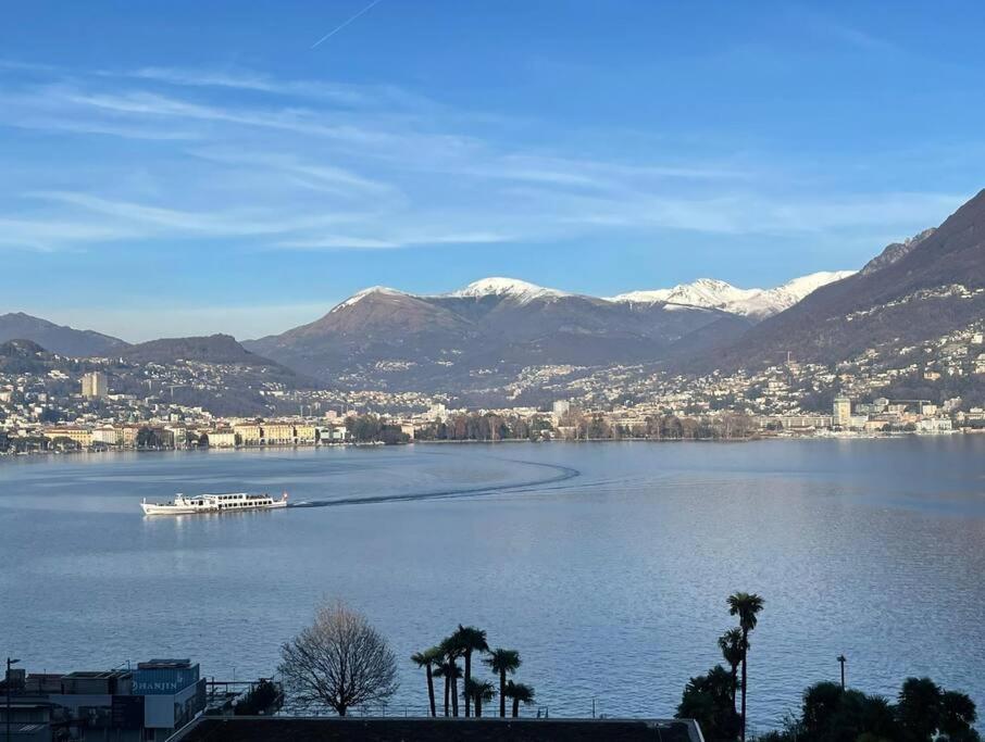 Apartamento Alloggio Con Favolosa Vista Lago Lugano Paradiso Exterior foto